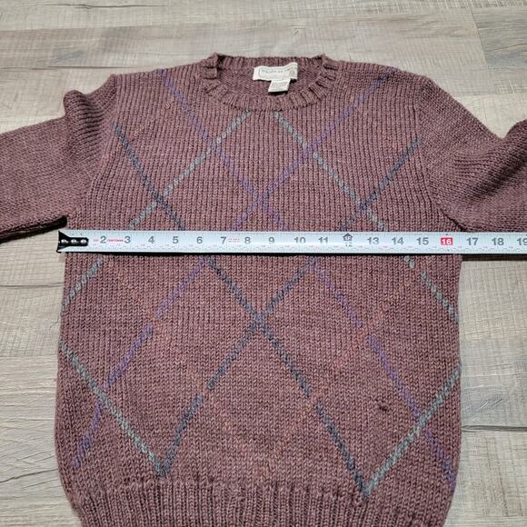 Tricots St Raphael Pure New Wool Argyle Sweater Mens Size Small Preppy Classic - Picture 6 of 9
